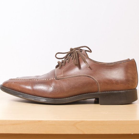 Santoni Men's Shoe Apron Derby Calfskin Almond Toe UK7.5 VGUC ๐ฎ๐น - Picture 2 of 8